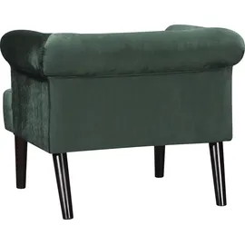Atlantic Home Collection Sessel "Charlie", grün, B:86cm H:70cm T:74cm, Samtvelours (100% Polyester), ATLANTIC HOME COLLECTION, Sessel, Sessel, Loungesessel mit Wellenunterfederung