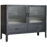 Tikamoon Flacher Vitrinenschrank  schwarz