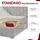 MKS Meble Boxspringbett 160x200 cm mit Bettkasten, Bett mit Matratze H3... Boxspringbett mit Topper T25 - NIRA - Hellgrau Strukture - H3