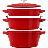 Staub Cocotte Kochtopfset 3-tlg. kirsch-rot