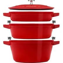 Staub Cocotte Kochtopfset 3-tlg. kirsch-rot