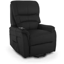 RABURG Fernsehsessel mit Aufstehhilfe in SEIDEN-SCHWARZ & Schlafsessel XXL mit Liege- & Relaxfunktion aus Soft-Touch-Kunstleder