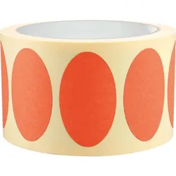 Aufkleber I Etikett, beschriftbar, oval, rot, Haftpapier, ablösbar, 50x30mm, 500/Rolle