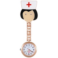 Avaner Krankenschwesternuhr Krankenschwester Uhren, Schwesternuhr Cartoon Design Taschenuhr mit Clip, Pflegeuhr FOB Analog Quarzwerk Ansteckuhr für Doktor Arzt Schwestern Pflege