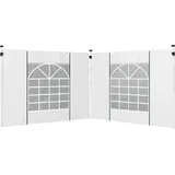 Pavillon Seitenteile 2er Set Seitenwände Mit Fenster & Tür Für 3x3/3x6 M Partyzelt, Oxford, Weiß
