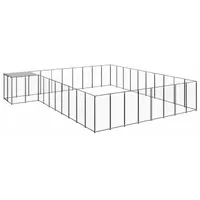 vidaXL Hundezwinger Schwarz 25,41 m2 Stahl