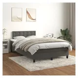 vidaXL Boxspringbett 120 x 200 cm Dunkelgrau