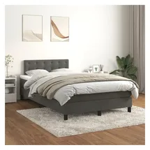 vidaXL Boxspringbett 120 x 200 cm Dunkelgrau