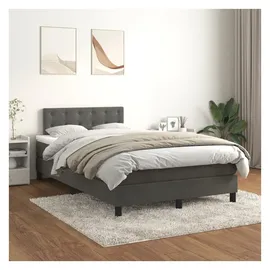 vidaXL Boxspringbett 120 x 200 cm Dunkelgrau