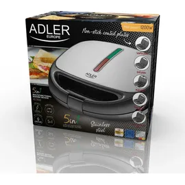 Adler AD 3040 5in1 Sandwich Grill - Schwarz/Grau