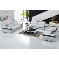 JVmoebel Sofa Schwarze Couchgarnitur 3+1+1 Moderne Sofas Polstermöbel Design Neu, Made in Europe weiß