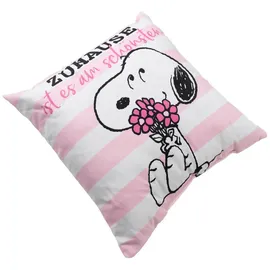 SNOOPY Peanuts Snoopy Dekokissen 40 x 40 cm Rosa