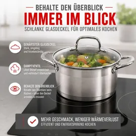 Alpina Induktions Topf-Set 4-tlg. Kochtopf + Glasdeckel