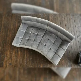 KAWOLA Big Sofa NERLA Stoff Velvet Silber