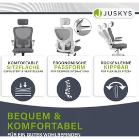 Juskys Baltimore Drehstuhl Kunststoff Grau