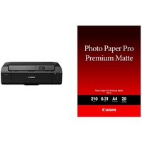 Canon PIXMA PRO-200 Farbtintenstrahldrucker Fotodrucker DIN A3+, grau & Fotopapier PM-101 Premium matt - DIN A4, 20 Blatt für Tintenstrahldrucker