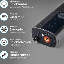 Xlayer Kompressor, XLayer Mobiler Akku-Luftkompressor 8.0 bar, 2000 mAh