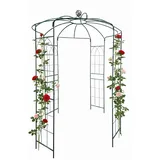 Relaxdays Rosenpavillon 2,90 x 2,06 m inkl. 4 Seitenteile Grün/Silber