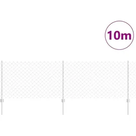 vidaXL Zaun 0,8 x 10 m Silber/Stahl