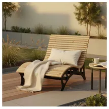 Home Deluxe Wellenholzliege 120 x 120 x 157 cm Naturbelassen
