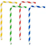Godan 100 bunte flexible Papier Strohhalme gestreift