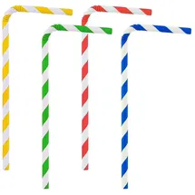 Godan 100 bunte flexible Papier Strohhalme gestreift