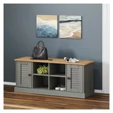 vidaXL Schuhbank VIGO Grau 106x35x40 cm Massivholz Kiefer