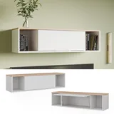 Vicco Wandregal Betti 120 x 30 x 30 cm Weiß/Sonoma