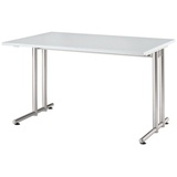 Hammerbacher NS12 Schreibtisch lichtgrau rechteckig, C-Fuß-Gestell silber 120,0 x 80,0 cm