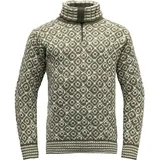 Devold Svalbard Wool Zip Neck - Pullover Olive / Offwhite XL