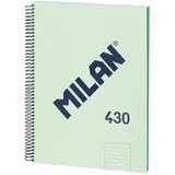 Milan MILAN® A4 Hardcover, liniertes Papier, 80 Blatt, Serie 1918, grün