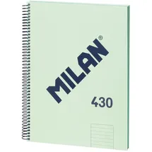 Milan MILAN® A4 Hardcover, liniertes Papier, 80 Blatt, Serie 1918, grün