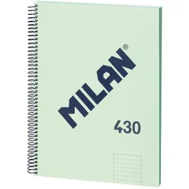 Milan MILAN® A4 Hardcover, liniertes Papier, 80 Blatt, Serie 1918, grün