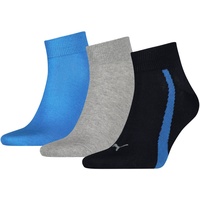 Puma 3er Pack PUMA Lifestyle Quarter Socken navy/grey/strong blue 35-38