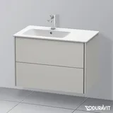 Duravit XSquare Waschtischunterschrank, 2 Schubkästen, Becken links, Betongrau matt