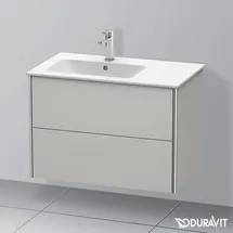 Duravit XSquare Waschtischunterschrank, 2 Schubkästen, Becken links, Betongrau matt