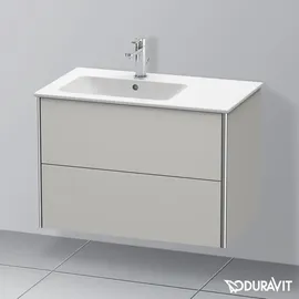 Duravit XSquare Waschtischunterschrank, 2 Schubkästen, Becken links, Betongrau matt