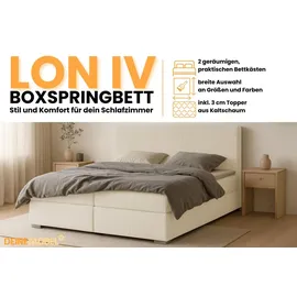 dein schlaf 24 BOXBETT LON IV 160/200 in Cord Creme H3 - Beige