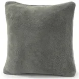 CELINATEX Xanio Dekokissen mit Innenkissen 80 x 80 cm grau Coral-Fleece Sofakissen Mikrofaser Kuschelkissen