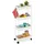 Relaxdays Rollwagen, 4 Ebenen, H x B x T: 93 x 40 x 22 cm, 4 Rollen, Badezimmer, Küche, schmaler Beistellwagen, weiß