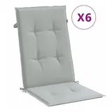 vidaXL Hochlehner Auflage 120 x 50 x 4 cm melange hellgrau 6 St.