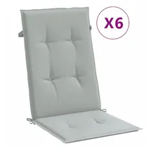 vidaXL Hochlehner Auflage 120 x 50 x 4 cm melange hellgrau 6 St.