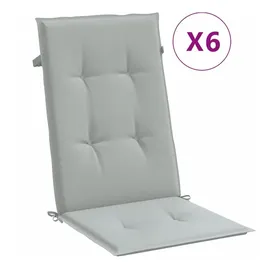 vidaXL Hochlehner Auflage 120 x 50 x 4 cm melange hellgrau 6 St.