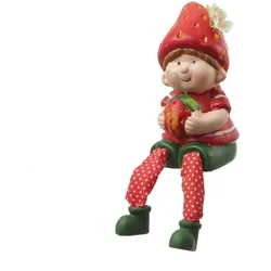 Kantenhocker Erdbeerjunge Fritz mit Erdbeere Dekofigur Garten H: 19cm