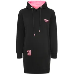 Zwillingsherz Sweatkleid »"Wild Wild Wild"«, mit Kapuze, Kängurutasche und WILD Motiv auf dem Rücken Zwillingsherz Schwarz LXL (L/XL)