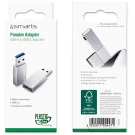 4smarts Passiver Adapter USB-A 3.0 auf USB-C 2er Set