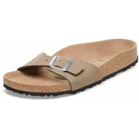 BIRKENSTOCK W Madrid Syn Schmal Braun - Klassische komfortable Damen Einriemen Sandale, Größe EU 40 - Farbe Soft Birki V - 40 EU