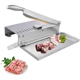 ilbcavne Manuell Fleischschneidemaschine Hammelfleisch GemüSe Obst Fleischschneider Wurstschneider Brotschneidemaschine Edelstahl(Size:Large)