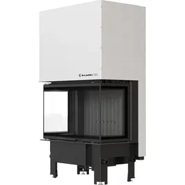 Kratki Regnor Kamineinsatz Stahl Schwarz/Abdeckplatte Glas
