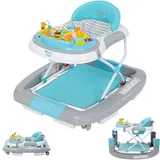 ib style 5in1 Lauflernhilfe, Gehfrei, Schaukelfunktion Licht & Melodie, Babywalker für Babys ab 6 Monate, Wave, Mint